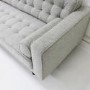 Buttoned Light Grey Sofa - 3 Seater with Cushions - Elba