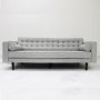 Buttoned Light Grey Sofa - 3 Seater with Cushions - Elba