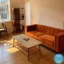 GRADE A2 - Orange Velvet Sofa with Squared Arms & Button Back - Seats 3 - Bailey