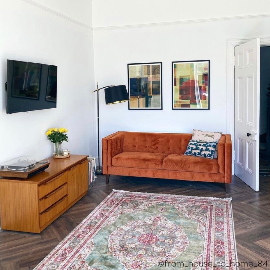 GRADE A1 - Bailey Burnt Orange Velvet 3 Seater Sofa 