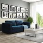 GRADE A2 - Clara Navy Blue Velvet 3 Seater Sofa