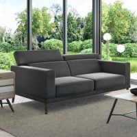 Lamarr Sofa in Dark Grey with Adjustable Headrests  - Seats 2