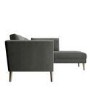 GRADE A2 - Right Hand Grey Corner 3 Seater Sofa in Fabric with Chaise - Mckinley