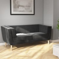 Hepburn Grey Velvet 2 Seater Sofa