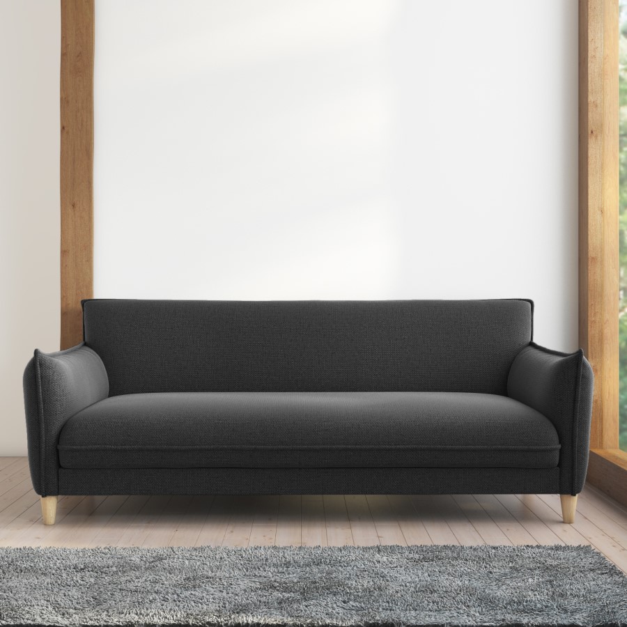 Marthe 3 Seater Sofa Bed in Charcoal Grey Fabric
