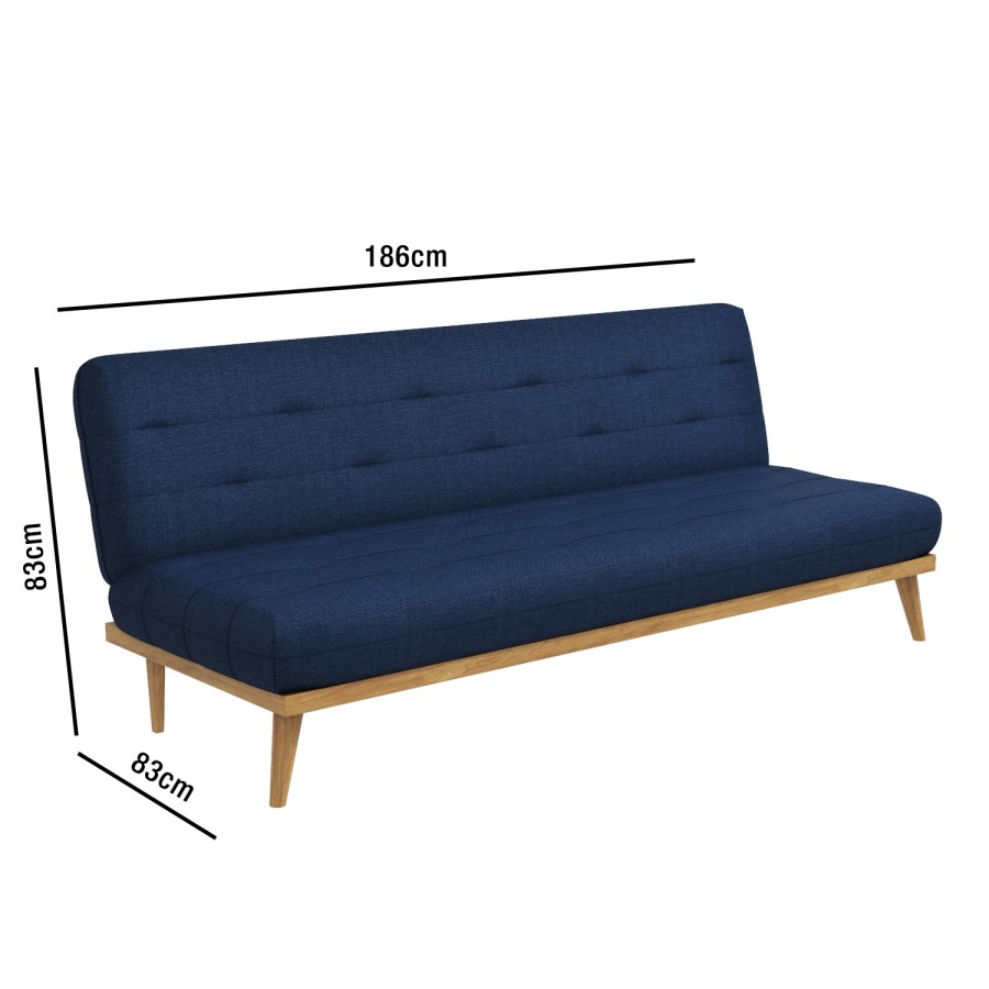 Nova Slate Blue Multifunctional Sofa Bed with Click-Clack Mechanism