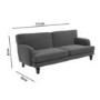 GRADE A1 - Amelia 3 Seater Sofa Bed in Charcoal Grey