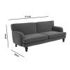 GRADE A1 - Amelia 3 Seater Sofa Bed in Charcoal Grey