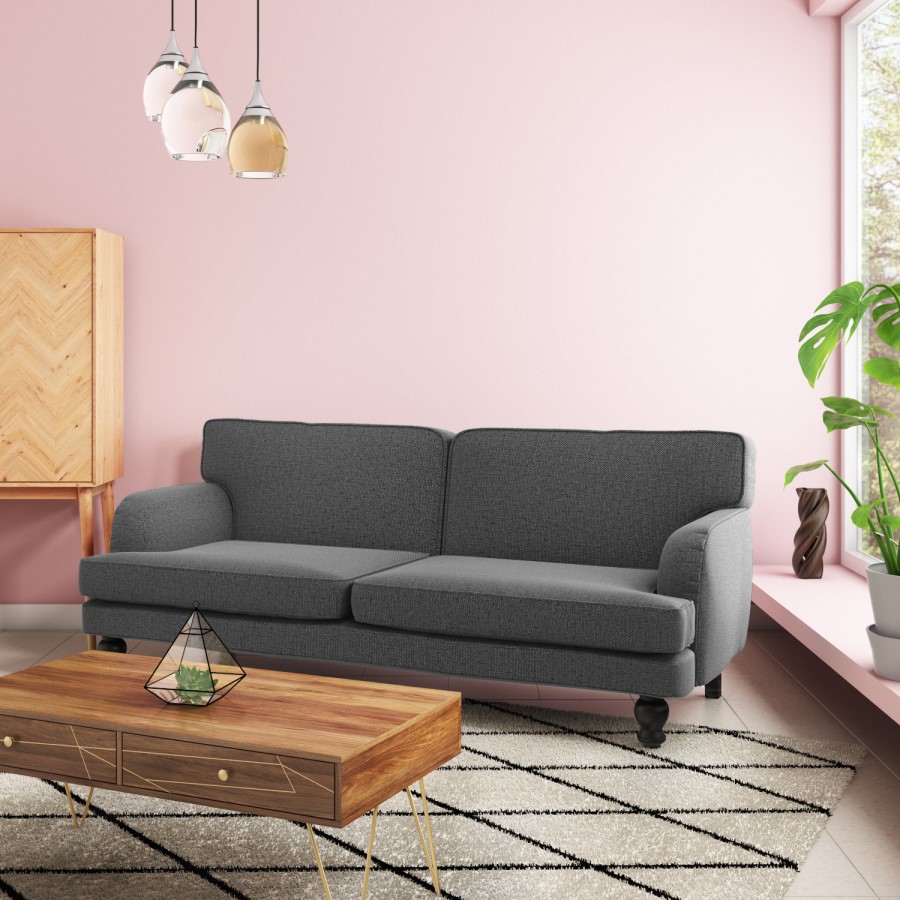 Dark Grey Double Sofa Bed- 3 Seater - Amelia