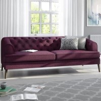 Inez Purple Chesterfield Sofa - 3 Seater
