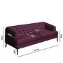Inez Purple Chesterfield Sofa - 3 Seater