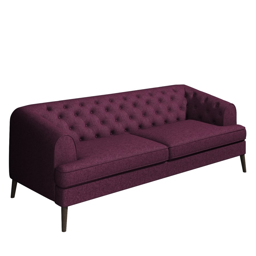 Inez Purple Chesterfield Sofa - 3 Seater