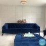 GRADE A2 - Chesterfield Sofa in Navy Blue Velvet - 3 Seater - Inez