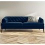 Chesterfield Sofa in Navy Blue Velvet - 3 Seater - Inez