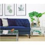 GRADE A2 - Inez Blue Velvet Chesterfield Sofa - Seats 3