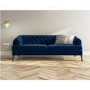Chesterfield Sofa in Navy Blue Velvet - 3 Seater - Inez