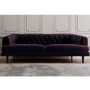 GRADE A1 - Inez Chesterfield Sofa in Aubergine Dark Purple Velvet - Seats 3