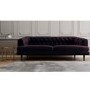 GRADE A1 - Inez Chesterfield Sofa in Aubergine Dark Purple Velvet - Seats 3