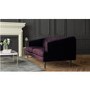 GRADE A1 - Inez Chesterfield Sofa in Aubergine Dark Purple Velvet - Seats 3