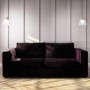 GRADE A1 - 3 Seater Velvet Sofa in Dark Purple Aubergine - Clara