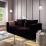 GRADE A1 - 3 Seater Velvet Sofa in Dark Purple Aubergine - Clara