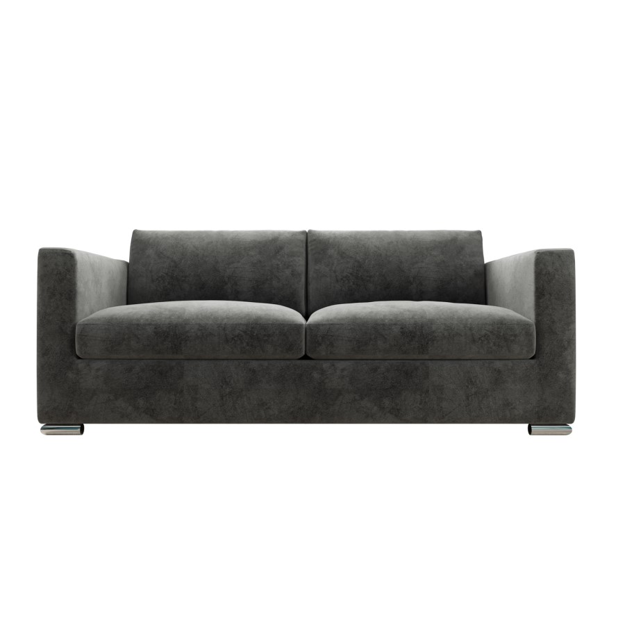 GRADE A1 - Clara 3 Seater Sofa in Dark Grey Velvet