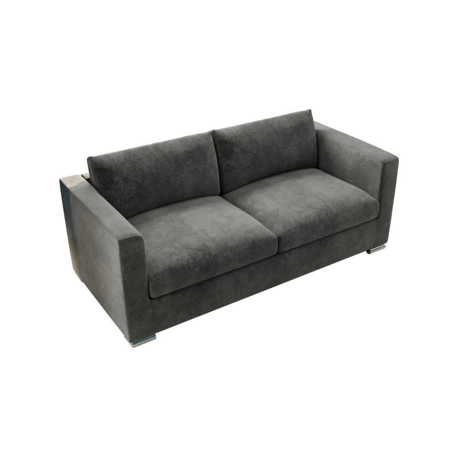 GRADE A1 - Clara 3 Seater Sofa in Dark Grey Velvet