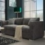 GRADE A1 - Clara 3 Seater Sofa in Dark Grey Velvet