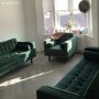 GRADE A2 - Buttoned Green Velvet Sofa - 3 Seater with Cushions - Elba