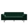 GRADE A2 - Buttoned Green Velvet Sofa - 3 Seater with Cushions - Elba