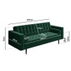 GRADE A1 - Elba 3 Seater Sofa in Dark Green Velvet with Button Detailing &amp; Bolster Cushions