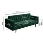 GRADE A1 - Elba 3 Seater Sofa in Dark Green Velvet with Button Detailing & Bolster Cushions