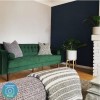 GRADE A2 - Buttoned Green Velvet Sofa - 3 Seater with Cushions - Elba
