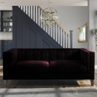 Bailey Velvet 3 Seater Sofa in Dark Aubergine Bailey Velvet 3 Seater Sofa in Dark Aubergine