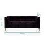 Bailey Velvet 3 Seater Sofa in Dark Aubergine