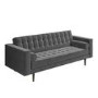 GRADE A1 - Buttoned Grey Velvet Sofa - 3 Seater with Cushions - Elba