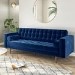 Navy Blue Ottoman Storage Footstool - Buttoned - Inez | Furniture123