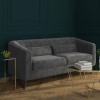 GRADE A1 - Grey Velvet 3 Seater Sofa with Cushions - Lotti