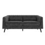 GRADE A2 - Lotti Grey Velvet 3 Seater Sofa with 2 Cushions