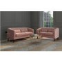GRADE A1 - Lotti Pink Velvet 3 Seater Sofa with 2 Cushions