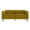Green Velvet 3 Seater Sofa with Cushions - Lotti