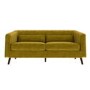 Green Velvet 3 Seater Sofa with Cushions - Lotti