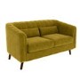 Lotti Green Velvet 2 Seater Sofa with Removable Cushions - Mid Century Style