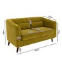 Lotti Green Velvet 2 Seater Sofa with Removable Cushions - Mid Century Style