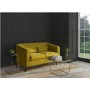 Lotti Green Velvet 2 Seater Sofa with Removable Cushions - Mid Century Style