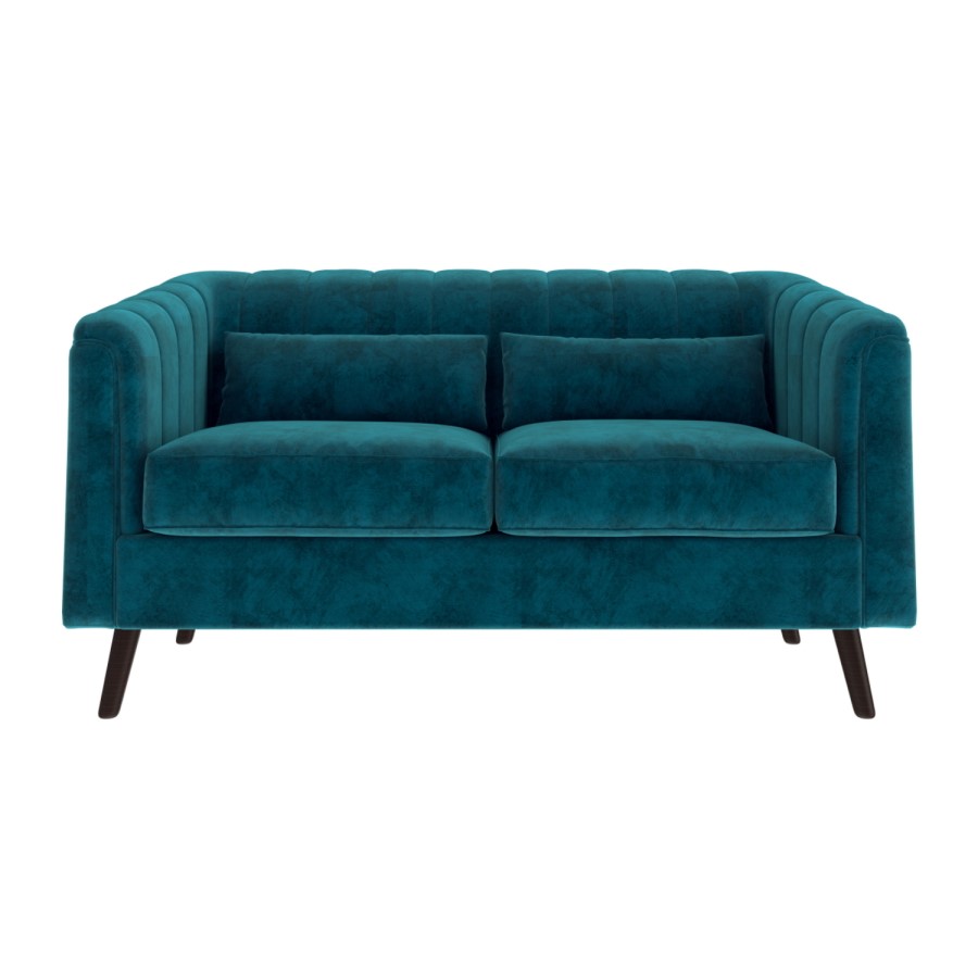 Blue Velvet 2 Seater Sofa - Lotti