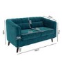 Blue Velvet 2 Seater Sofa - Lotti