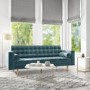 Buttoned Light Blue Sofa 3 Seater with Cushions - Elba