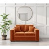 GRADE A2 - Velvet 2 Seater Sofa in Orange with 2 Scatter Cushions - Blair