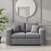 Grey Fabric 2 Seater Sofa with Cushions - Blair
